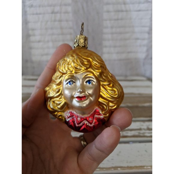 Inge Glas Blonde Angel Cherub Head Blown Glass Old